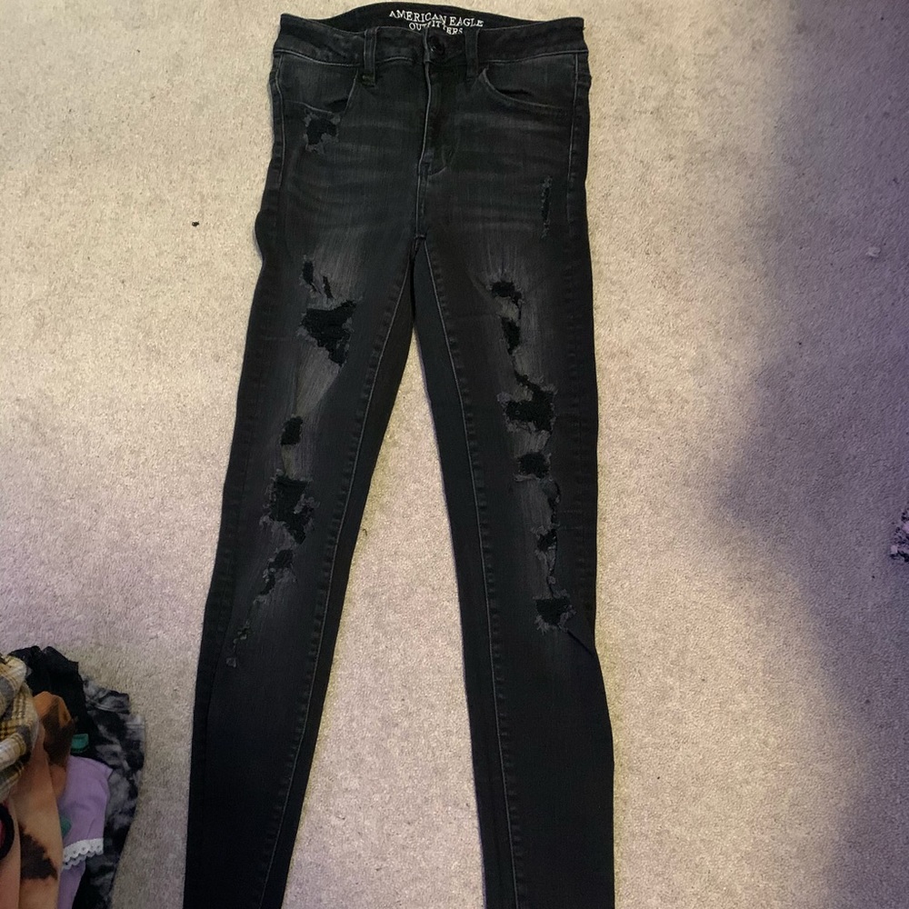 Black ripped jeans